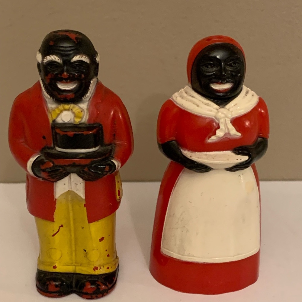 Vintage Black Americana Aunt Jemima Collectible Salt and Pepper Shakers F&F